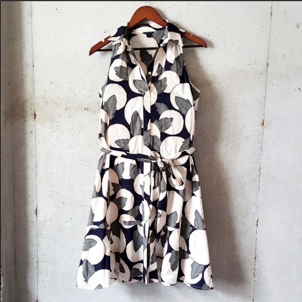 Ann Taylor orange blossom button down shirt dress